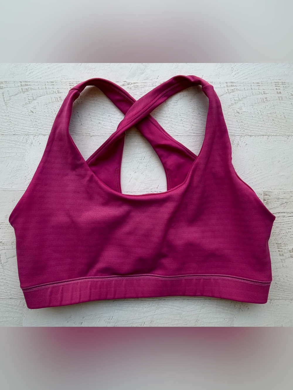 Cross-Back Women's Sports Bra in Deep Magenta